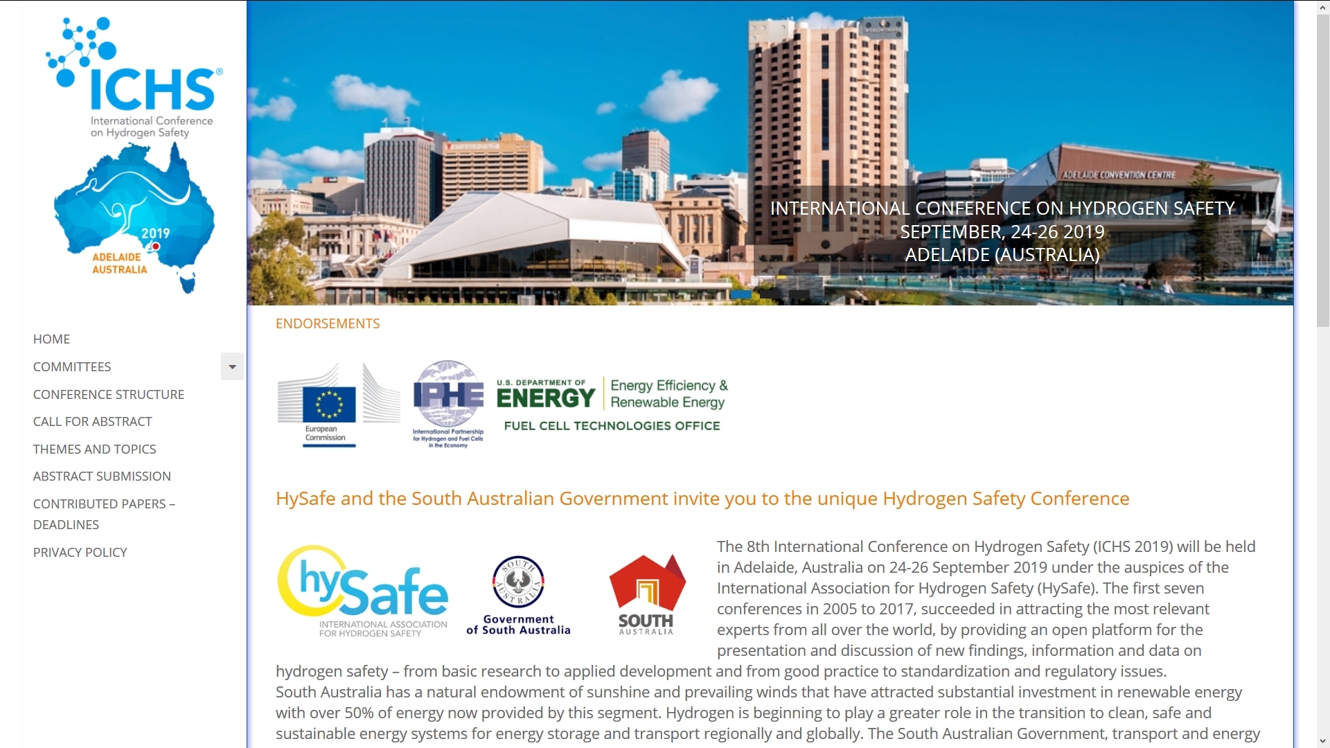 8th International Conference on Hydrogen Safety